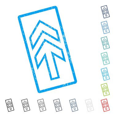 Yön yukarı simgesi kauçuk filigran