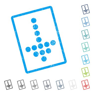Noktalı ok simgesi kauçuk filigran aşağı