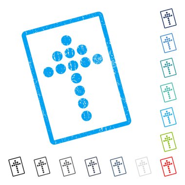 Noktalı ok simgesi kauçuk filigran yukarı
