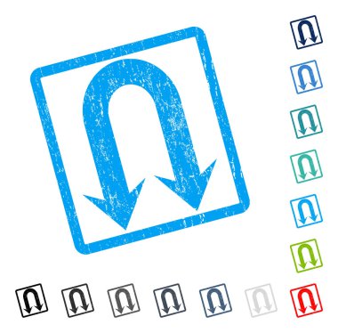 Çift ok simgesini kauçuk filigran geri