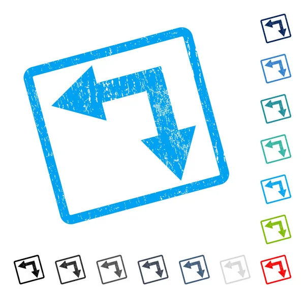 Simge kauçuk sol çatallanma ok filigran