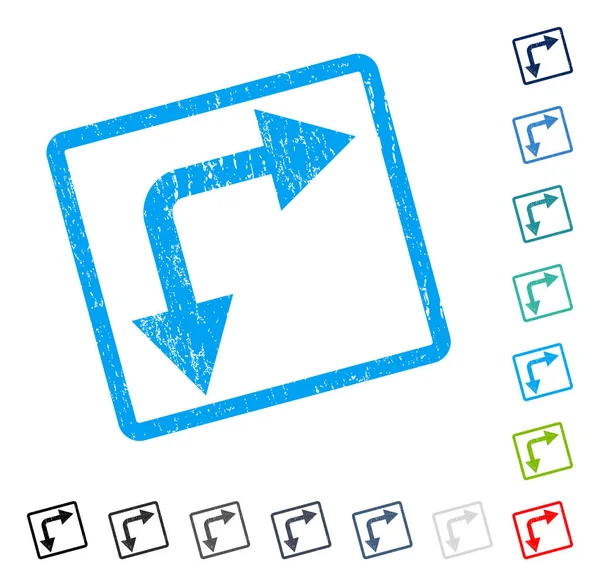 Bifurkasyon ok simgesi kauçuk filigran aşağı