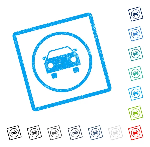 Icône de voiture en caoutchouc filigrane — Image vectorielle