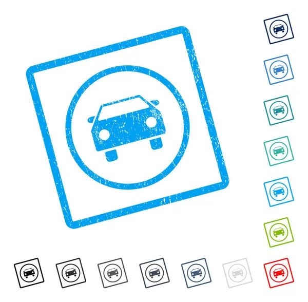Carro ícone de borracha marca d 'água —  Vetores de Stock