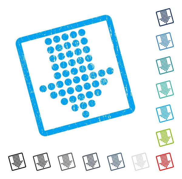 Noktalı ok simgesi kauçuk filigran aşağı