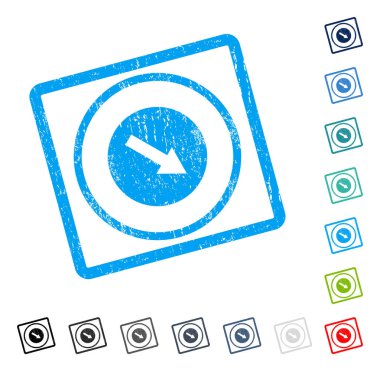 Aşağı doğru yuvarlak ok simgesi kauçuk filigran