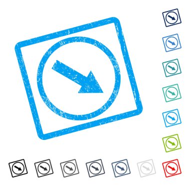 Aşağı doğru yuvarlak ok simgesi kauçuk filigran