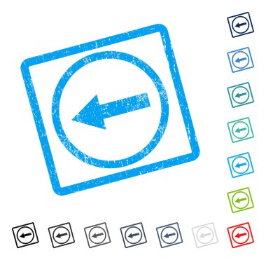 Sol ok simgesi kauçuk filigran yuvarlak