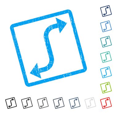 Bend ok simgesi kauçuk filigran karşısında