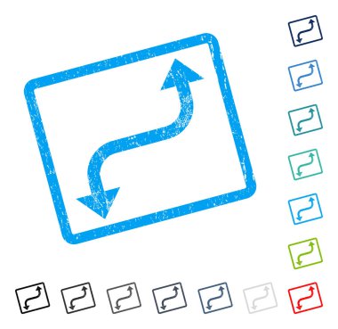 Tam tersi ok simgesi kauçuk filigran kavisli