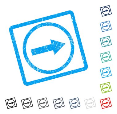 Sağ ok simgesi kauçuk filigran yuvarlak