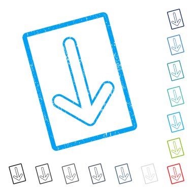 Simge kauçuk filigran aşağı yönlü ok