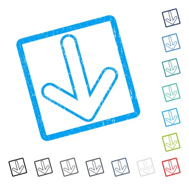 Simge kauçuk filigran aşağı yönlü ok