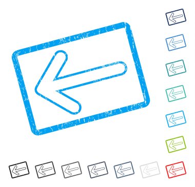 Ok sol simgesi kauçuk filigran yuvarlak