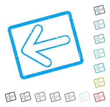 Ok sol simgesi kauçuk filigran yuvarlak