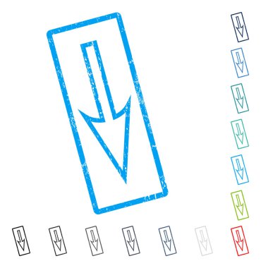 Simge kauçuk filigran aşağı ok keskin