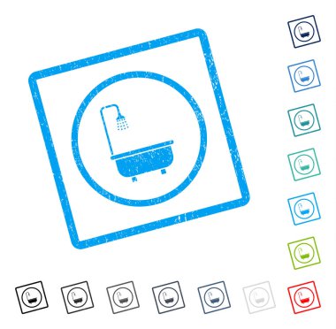 Duş Banyo simgesi kauçuk filigran