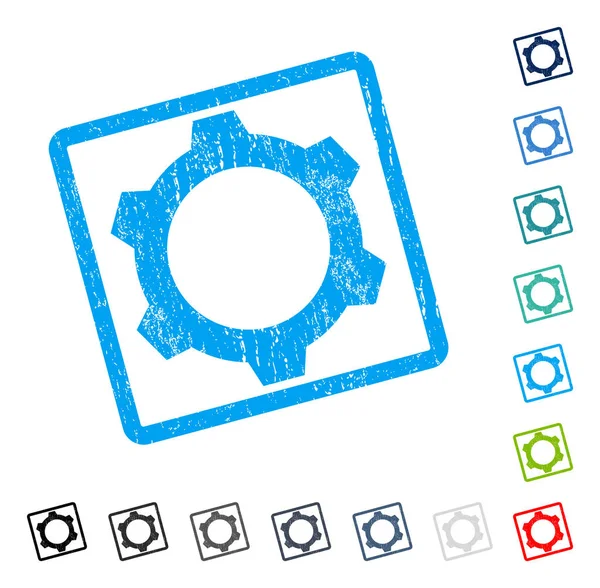 Filigrane en caoutchouc d'icône d'engrenage — Image vectorielle