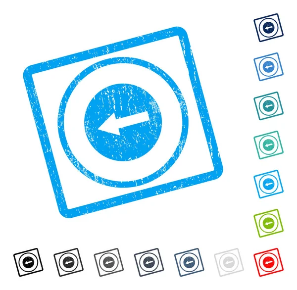 Sol ok simgesi kauçuk filigran yuvarlak