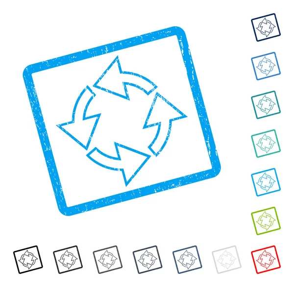 Rotation Symbol Gummi Wasserzeichen — Stockvektor