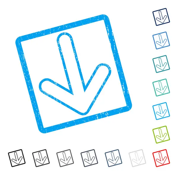 Simge kauçuk filigran aşağı yönlü ok