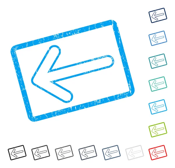 Ok sol simgesi kauçuk filigran yuvarlak