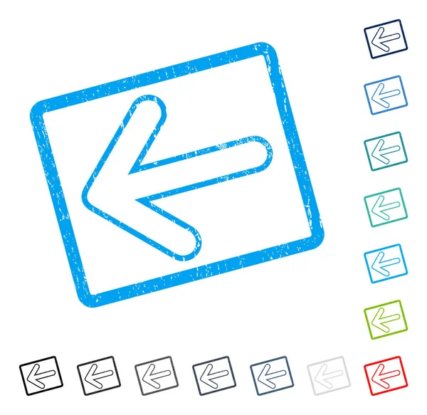 Ok sol simgesi kauçuk filigran yuvarlak