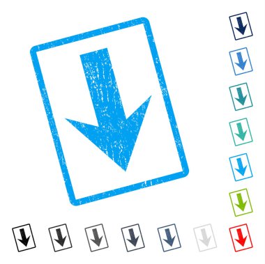 Simge kauçuk filigran aşağı ok