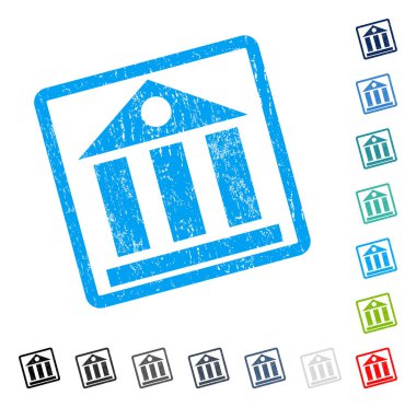 Banka Binası simgesi kauçuk filigran