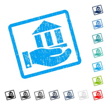 Banka hizmet simgesi kauçuk filigran