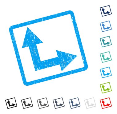 Bifurkasyon ok simgesi kauçuk filigran sağa yukarı