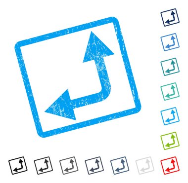 Simge kauçuk kadar sol çatallanma ok filigran