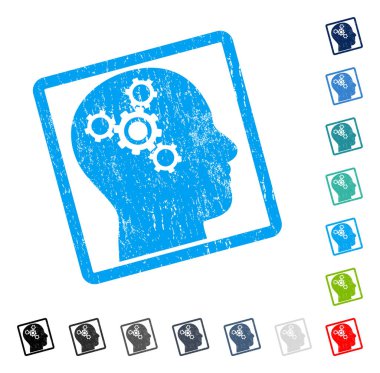 Beyin mekaniği simgesi kauçuk filigran