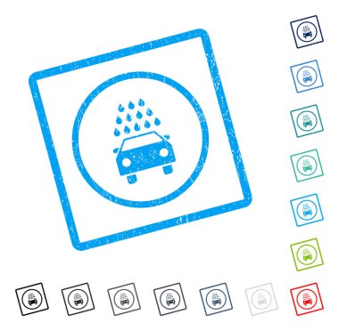 Oto yıkama simgesi kauçuk filigran