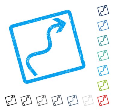 Eğri ok simgesi kauçuk filigran