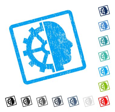 Cyborg dişli simgesini kauçuk filigran