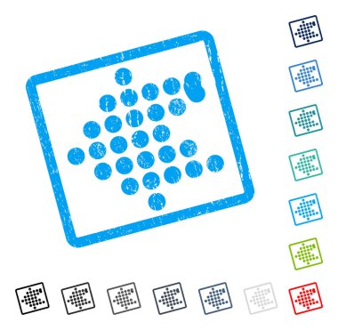 Noktalı ok sol simgesi kauçuk filigran