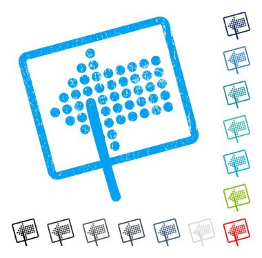 Noktalı ok sol simgesi kauçuk filigran