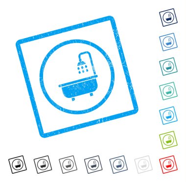 Duş Banyo simgesi kauçuk filigran