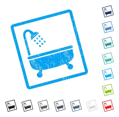 Duş Banyo simgesi kauçuk filigran