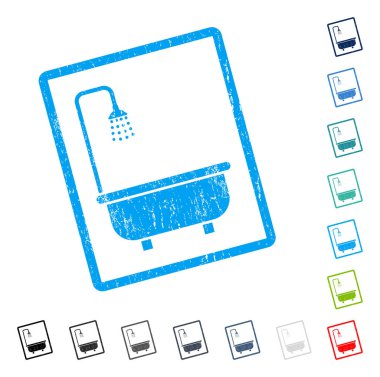 Duş Banyo simgesi kauçuk filigran