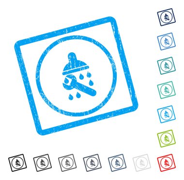 Duş sıhhi tesisat simgesi kauçuk filigran