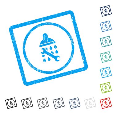 Duş sıhhi tesisat simgesi kauçuk filigran