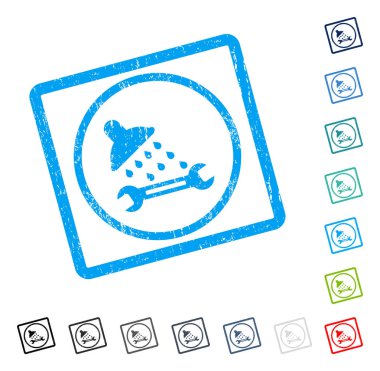 Duş sıhhi tesisat simgesi kauçuk filigran