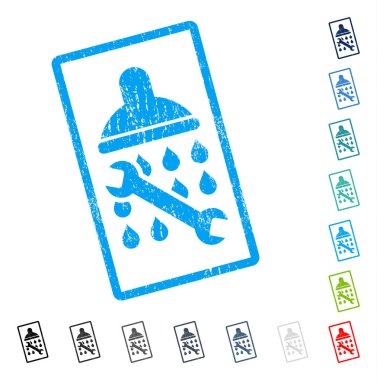 Duş sıhhi tesisat simgesi kauçuk filigran