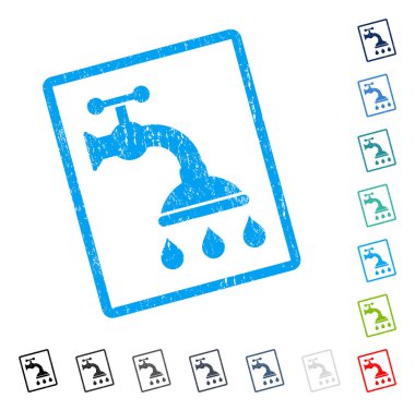 Duş musluk simgesi kauçuk filigran