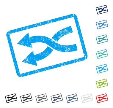 Shuffle oklar sol simgesi kauçuk filigran