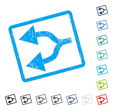 Split oklar sol simgesi kauçuk filigran