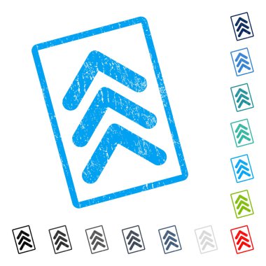 Simge kauçuk filigran yukarı çift ok ucu