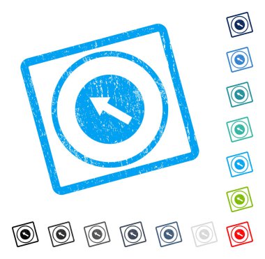 Yuvarlak yukarı-sol ok simgesi kauçuk filigran